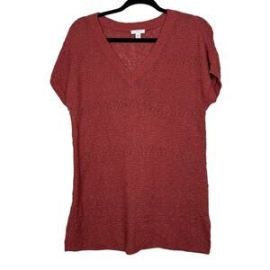 J.Jill Salmon short sleeved v-neck tunic small